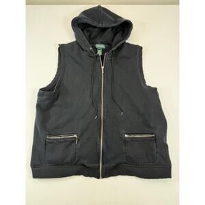 Vintage Y2K Lauren Ralph Lauren Black Zip-Up Vest 2X